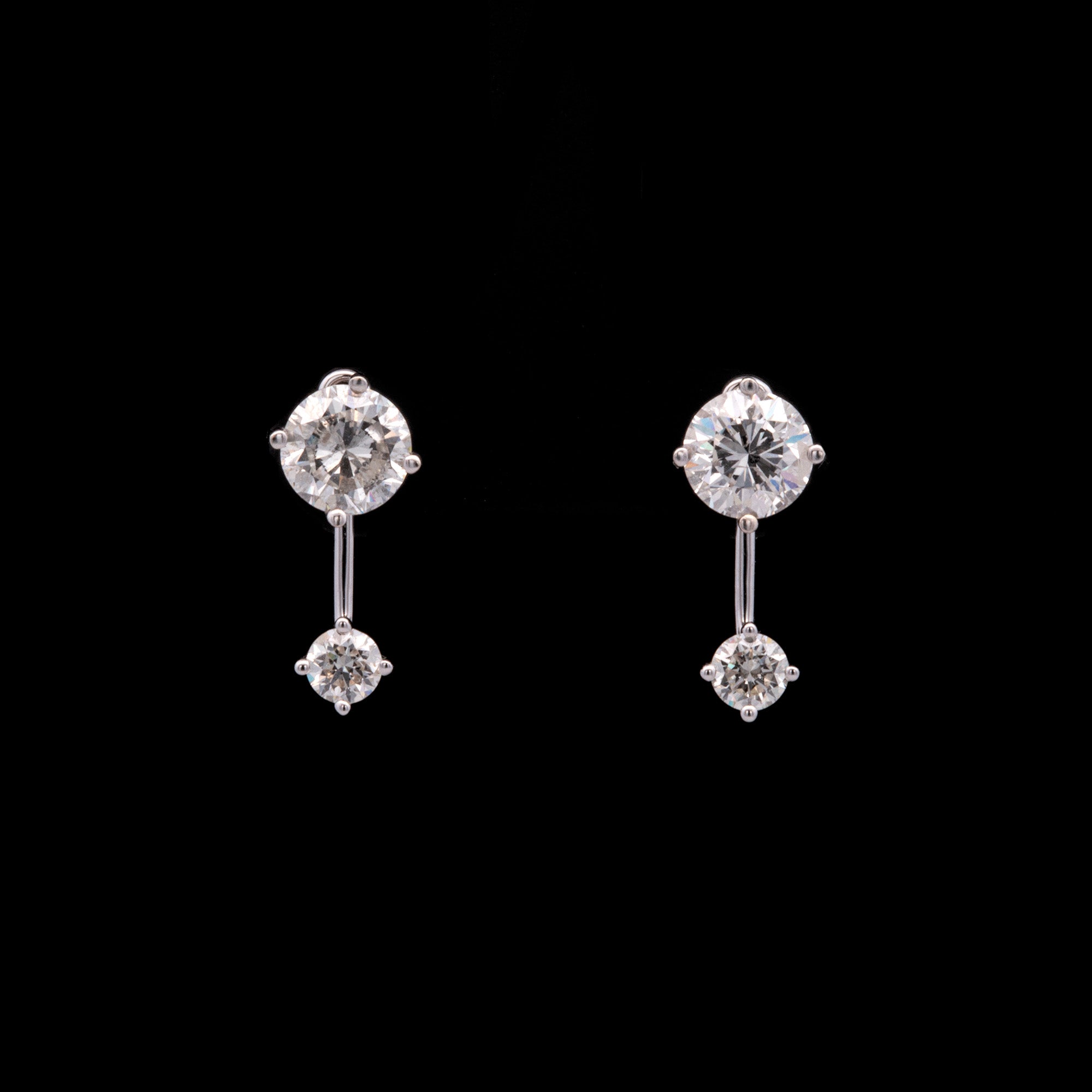 14K White Gold Diamond Cushion Cut Halo Earring Jackets – Maurice's Jewelers